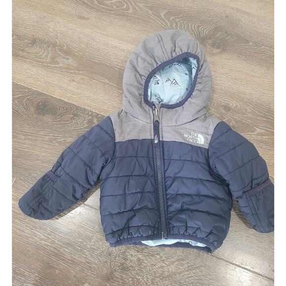 The North Face Baby Boy Reversible Puffer Blue Coat‎ size 3-6 Months #r - Picture 1 of 5